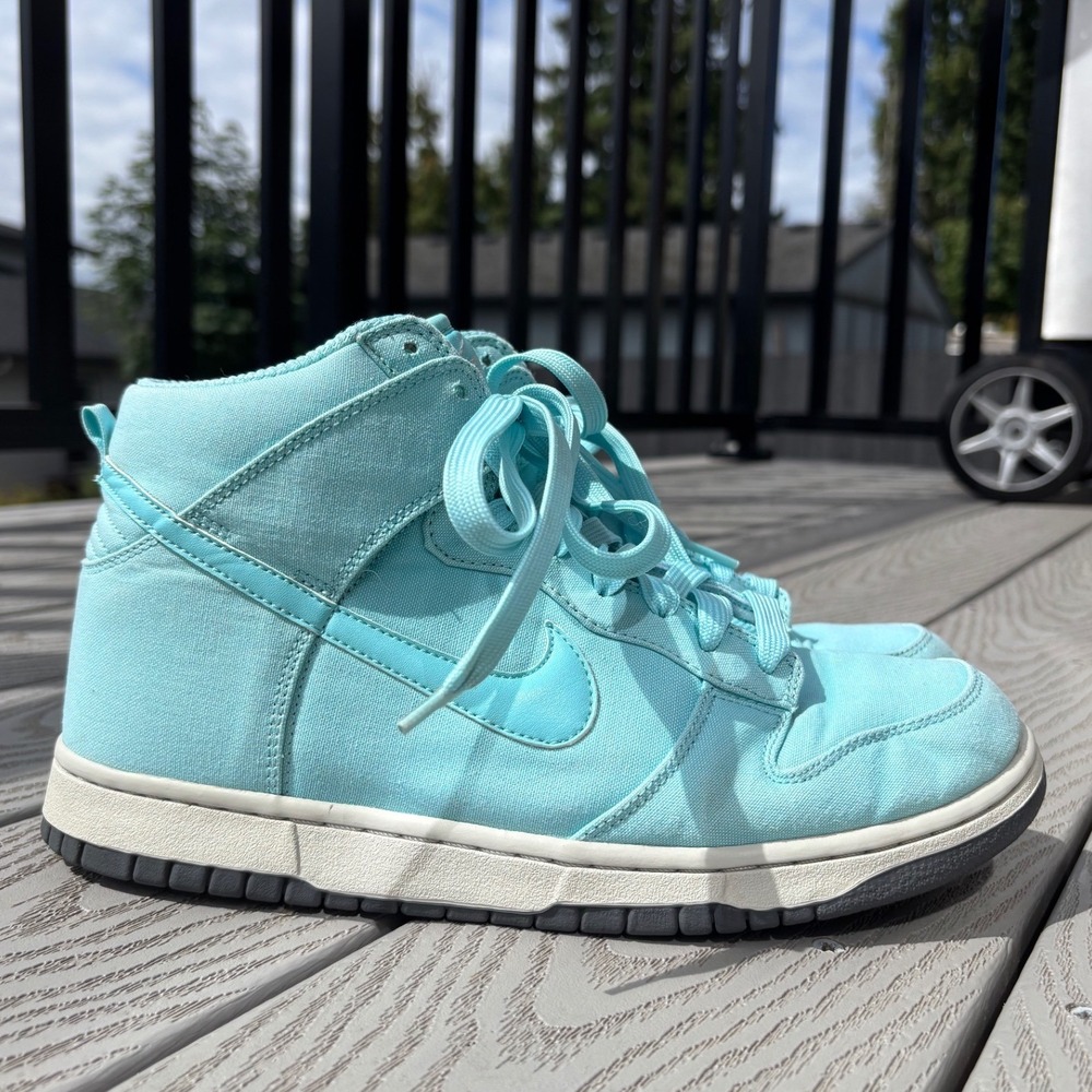 Nike Dunk Sky Hi Aqua Blue Retro Canvas Sneakers Women's Size 10 Hidden Wedge